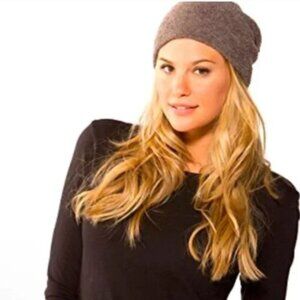 NEW Barefoot Dreams CozyChic Lite Confetti Beanie OS Storm Gray Dark Brown A4616